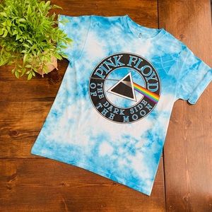 Pink Floyd blue and white tie dye tee size M